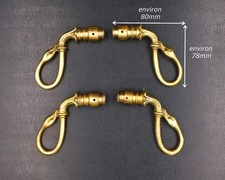 ▨7mm Lot 4 Ancienne Poignées  col de Cygne Béquille de Porte,Bronze style Empire