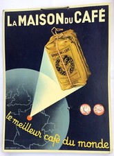 ANCIEN CARTON PUBLICITAIRE LA MAISON DU CAFÉ LE MEILLEUR CAFÉ DU MONDE PARIS