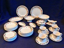 DINETTE ANCIENNE - FAÏENCE FINE HBCM - DÉcOR AU POCHOIR  ANNÉES 1930 - 35 pièces