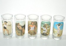 Sip n Strip 5 verres charme Retro PIN UP SIP and STRIP TEASE NUDE Sexy vintage