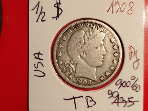 Etats unis dollar 1908 - 1/2,