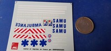 DECALCOMANIE DECALS  pompiers ambulance samu gard  1/43