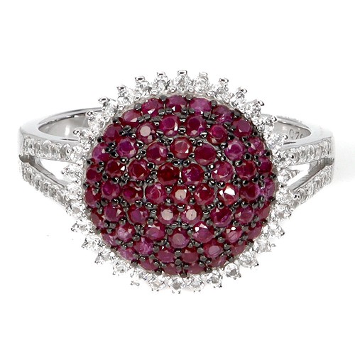 925 bague argent rubis - 925,