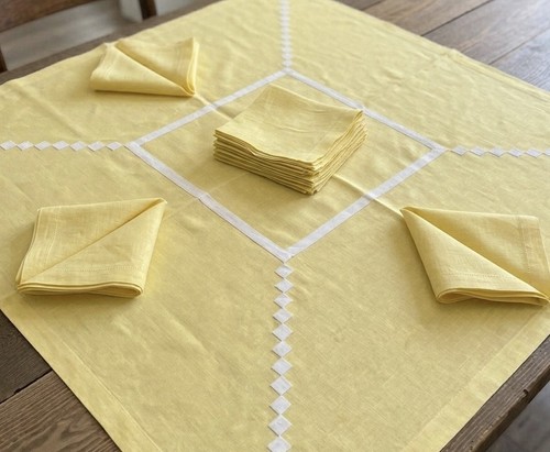Nappe vintage jaune - nappe,