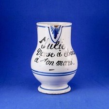 Faïence de Sinceny 1760 Broc à vin Faïence populaire dlg de Nevers