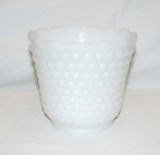 PETIT CACHE-POT opaline de foire cristal blanc vintage