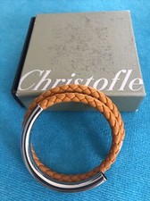 CHRISTOFLE  Bracelet DUO COMPLICE Cuir Et  argent 925 Boite d 'origine New
