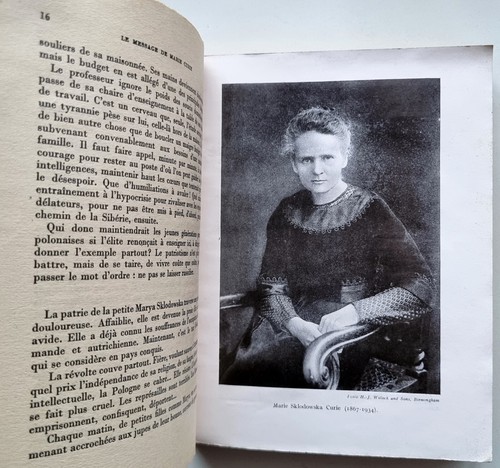 Message de marie curie - le,
