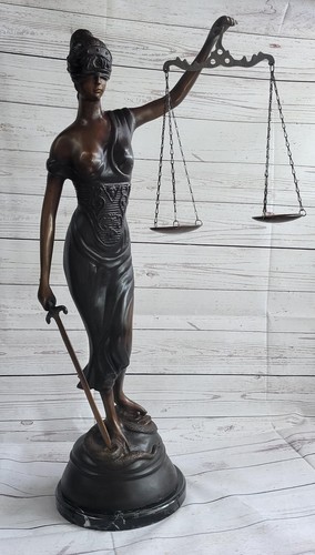 Lady justice bronze statue - bronze,