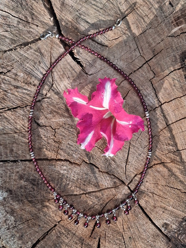 Collier perles grenat - collier,