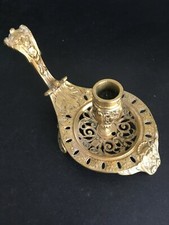 Bougeoir à main aux lions en bronze - milieu XIX