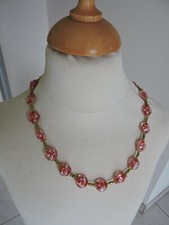 collier perles de murano faite au chalumeau rouge peinte a la main p int p or 