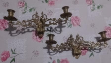 Paire de bougeoirs de piano anciens bronze doré signé PINET XIXe