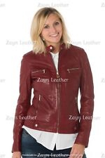 Blouson de motard femme rouge