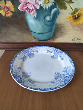 Plat rond Ancien bleu Saint Amand Lebacqz & Bouchart modèle Fruit
