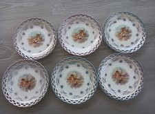 Anciennes Assiettes à Dessert Ajourées Allemandes Motif Chérubins