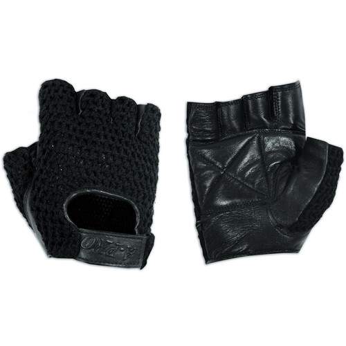 Gants sans doigts textile cuir - gants,