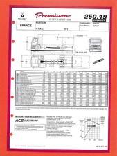 RENAULT TRUCKS / PREMIUM  PORTEUR 250.19 CITERNIER / FICHE TECHNIQUE de 1996