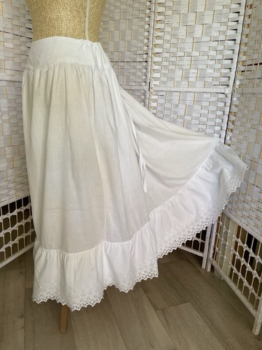 Ancien jupon lin - coton, double