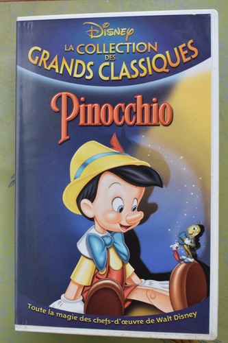 Pinocchio vhs walt disney - -,