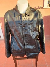 Veste Manteau BATA Homme En Cuir Véritable Couleur Noir Taille 48 Cod.CC10