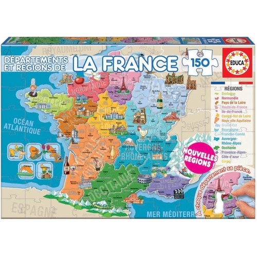 Puzzle carte france - puzzle, de