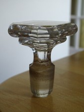 ANCIEN BOUCHON CARAFE EN CRISTAL 19 EME NAPOLEON III CAVE LIQUEUR ETOILES DOREES