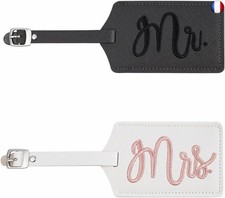 Lot de 2 étiquettes de valise, de mariage, de Mr et Mrs, avec étiquette d