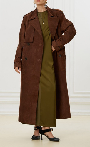 Trench femme cuir daim - cuir,