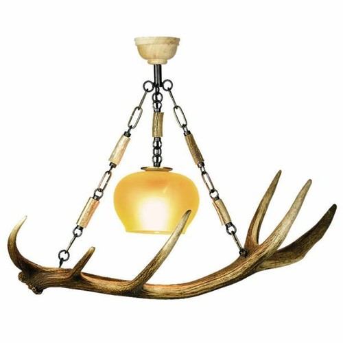 Lustre avec vrai bois - , cerf