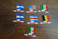 Figurine publicitaire - lot de 7 drapeaux Biscuit l'Alsacienne - Américoram