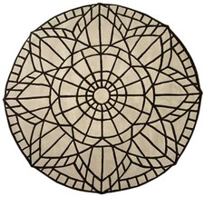 Rond tapis 100 laine beige - rond,