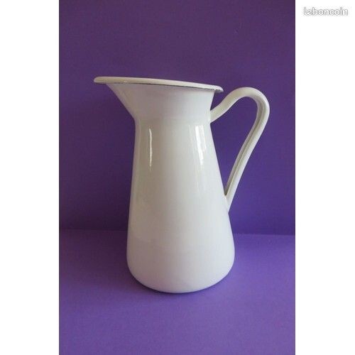 Pichet blanc tôle - pichet, émaillée
