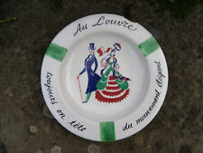 ANCIEN CENDRIER PUBLICITAIRE FAÏENCE LUNÉVILLE - GRANDS MAGASINS DU LOUVRE PARIS