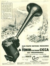 Publicité ancienne avertisseur automobile Cicca 1925 issue de magazine 