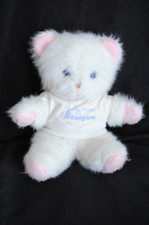 🍀Peluche BOULGOM Doudou Ours Blanc Rose Haut Baby Ours Boulgom  Vintage 20 Cm