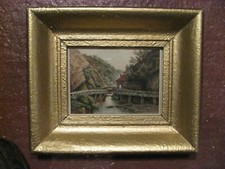 TABLEAU CHROMOLITHOGRAPHIE représentant un PAYSAGE DE RIVIERE