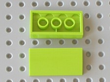 2 x LEGO Lime Slope Curved
