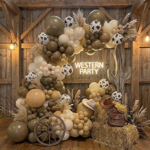 Western cowboy balloons arch - western,