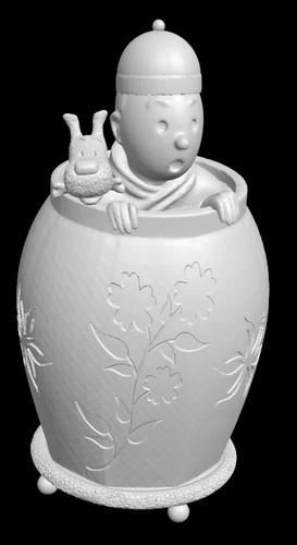Figurine tintin pla blanc - figurine,
