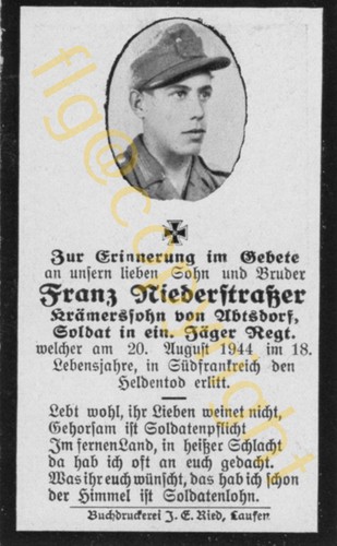 Sterbebild gebirgsjäger - ,