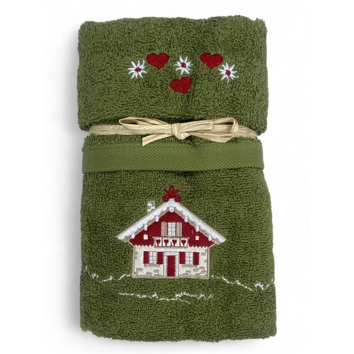 Serviette tyrolienne set - serviette, green