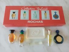 COFFRET COLLECTION PARFUMEE ROCHAS X4 EAU TOILETTE 3Ml PLEIN +savon+tube + HISTO