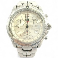 Montre Homme TAG Heuer Link Chronographe Date Cadran Argenté CT1112 Quartz Inox