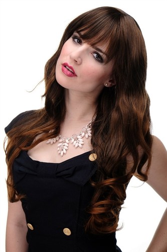 Perruque wig brun noir cuivre - wig,
