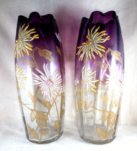 Legras paire grand vases - -,