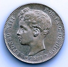 Sc Spain Alfonso XIII 1 Peseta