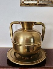 Ancienne Canne à Lait en Laiton Garanti VILLEDIEU + Plateau Vintage France