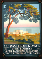 Affiche Le Pavillon Royal Biarritz 105X75Cm Parfait Etat Travel Poster 1920