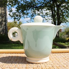 Cafetière en faïence de Digoin Sarreguemines vert céladon